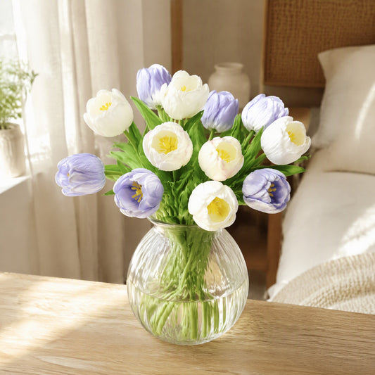 Tulipform™ Artificial Plastic Tulip Flower in a calm home setting