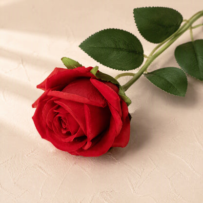 Velvetbloom™ Velvet Rose Artificial Flower, material and detail close-up