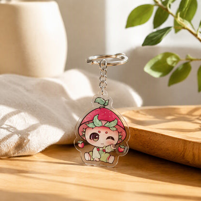 Keycharm™ Acrylic Anime Keychain in a calm home setting