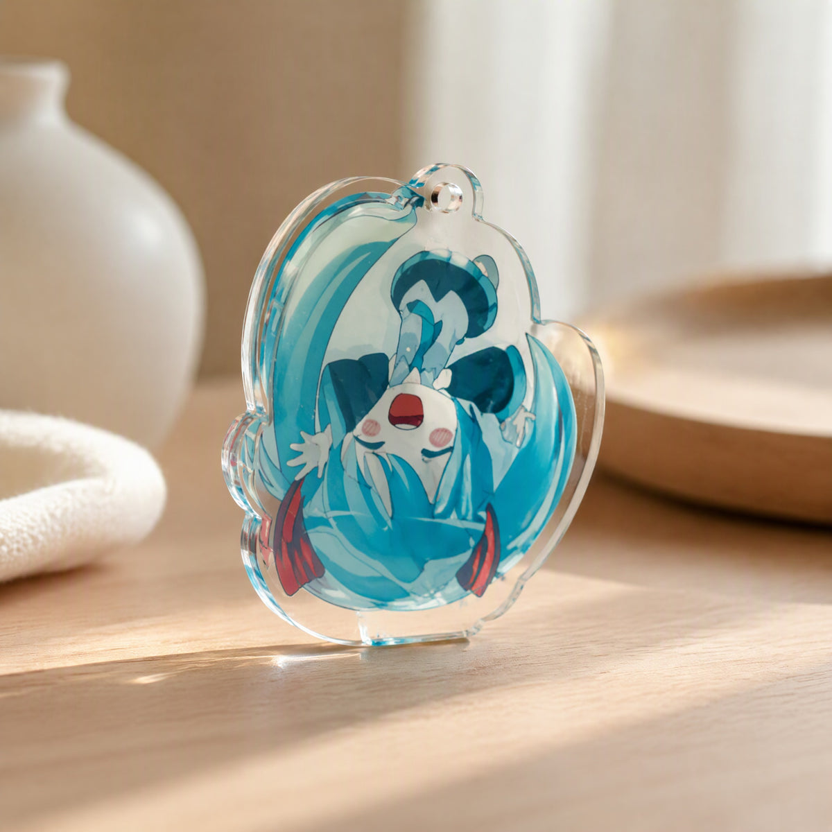 Keycharm™ Acrylic Anime Keychain, styled close view