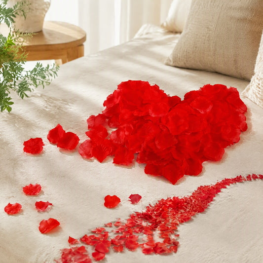 Petaldrift™ Artificial Rose Petal Decorations in a calm home setting