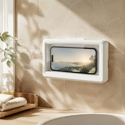 Touchdry™ Waterproof Phone Box With Touch Screen in a calm home setting