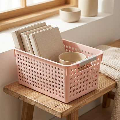 Tidynest™ PP Plastic Storage Basket, styled close view