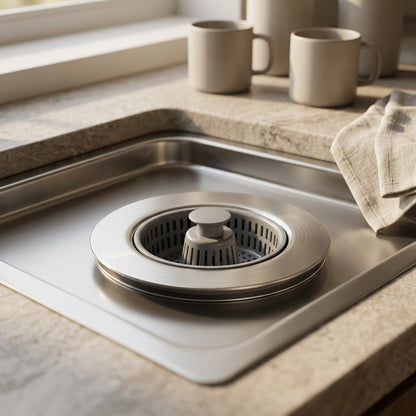 Flowstop™ Kitchen Sink Drain Plug, styled close view