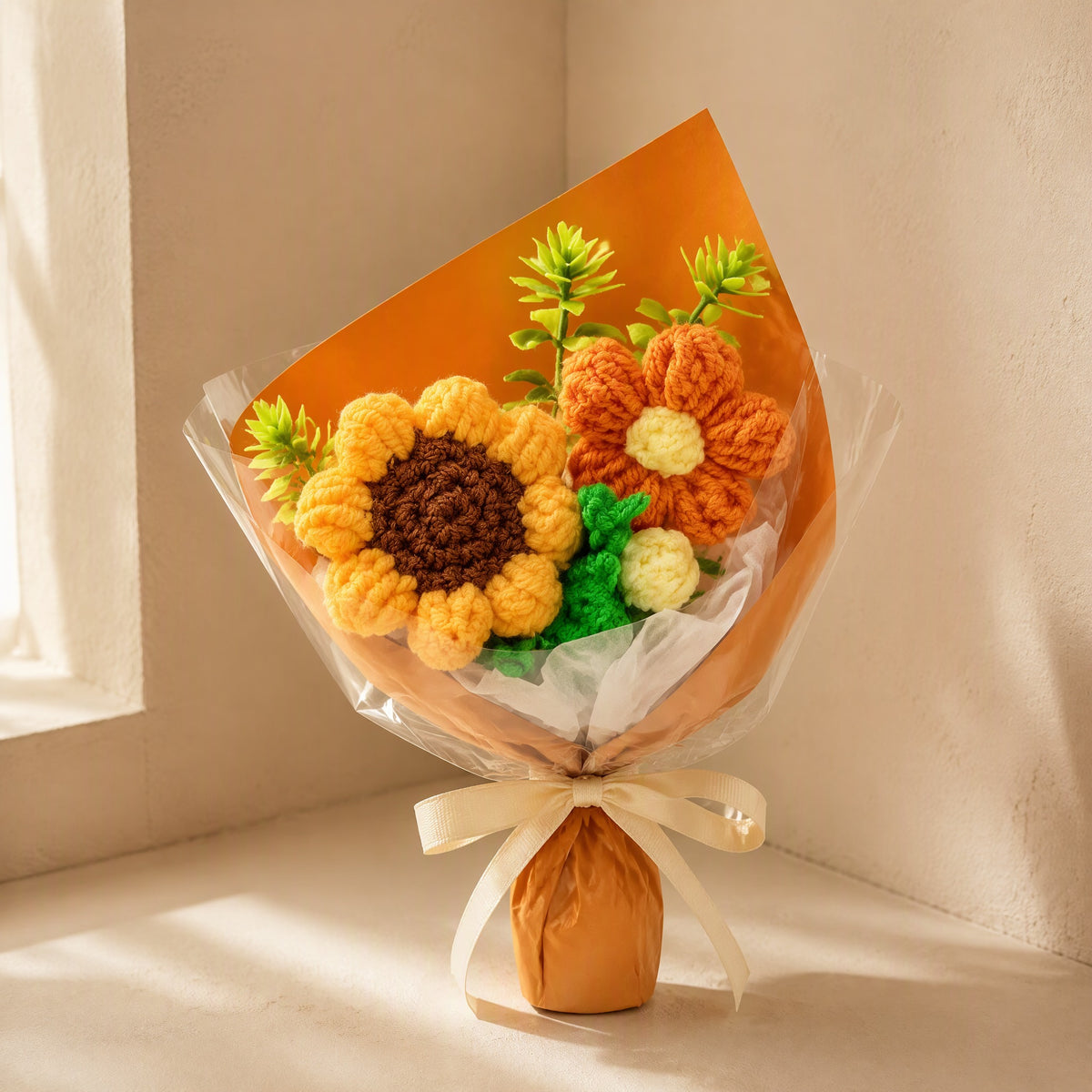 Yarnpetal™ Wool Yarn Artificial Flower Bouquet