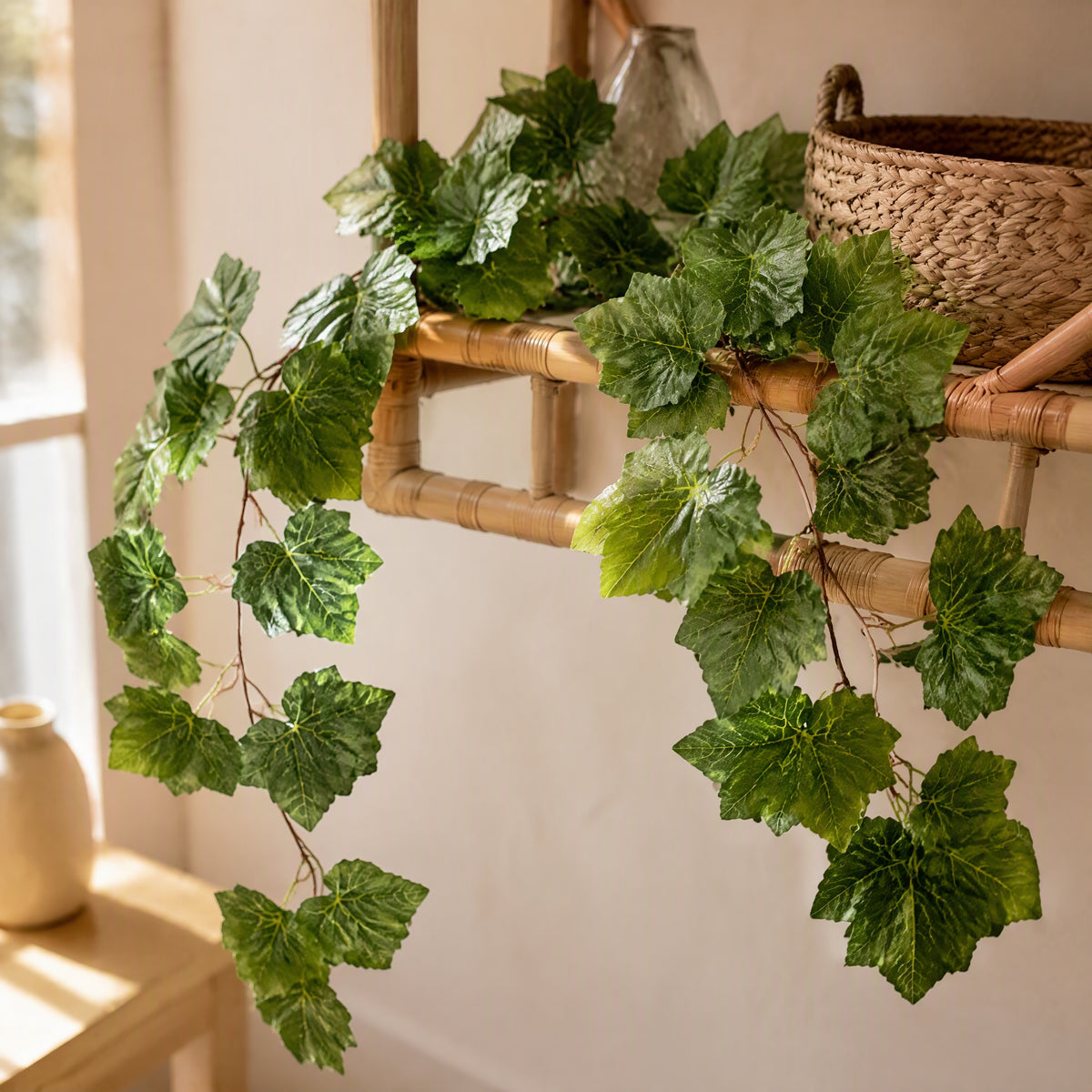 Rattanjoy™ Artificial Rattan Vine Fake Flowers, styled close view