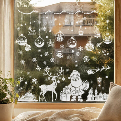 Frostpane™ Christmas PVC Window Stickers in a calm home setting