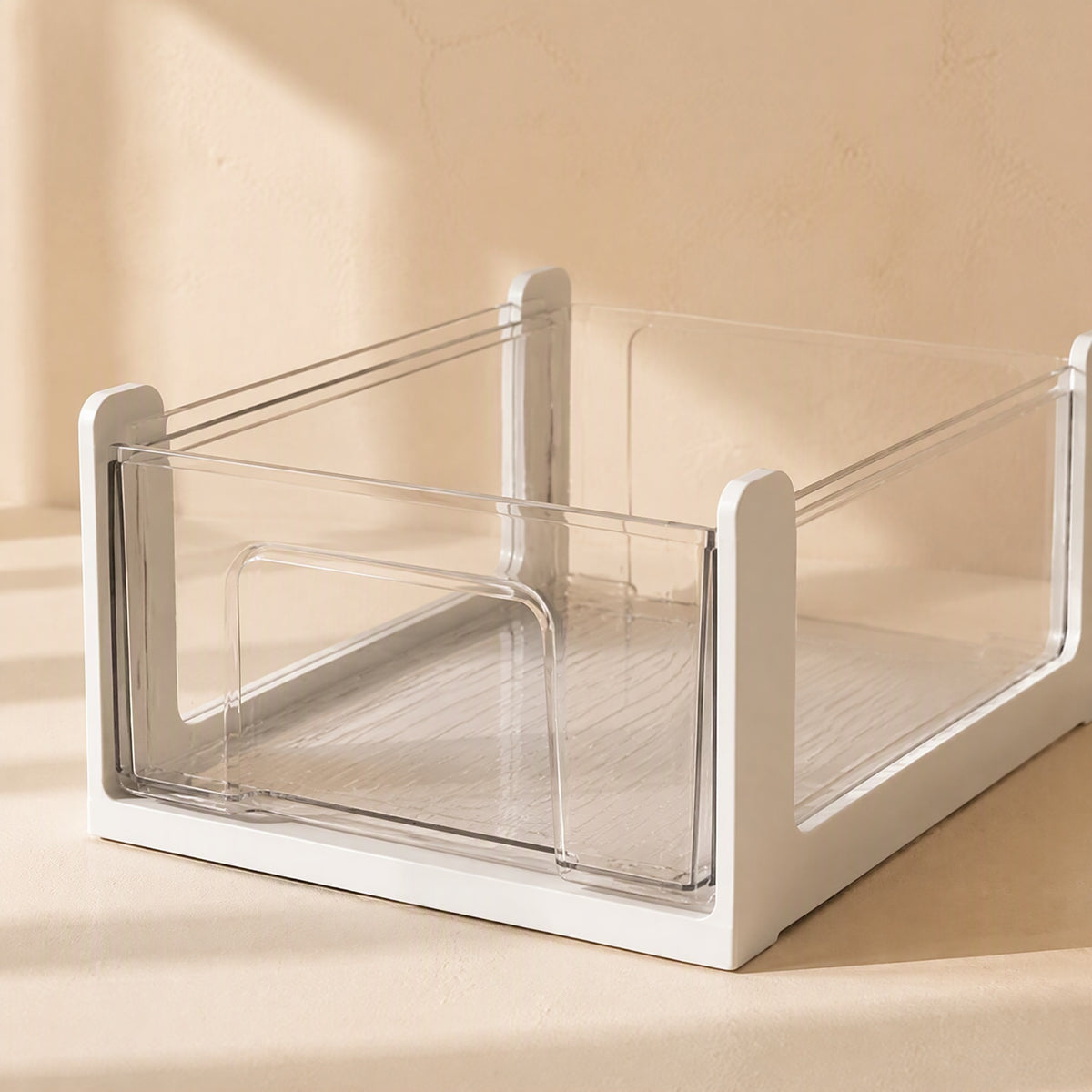 Stackpeek™ Clear Plastic Stackable Storage Box, material and detail close-up