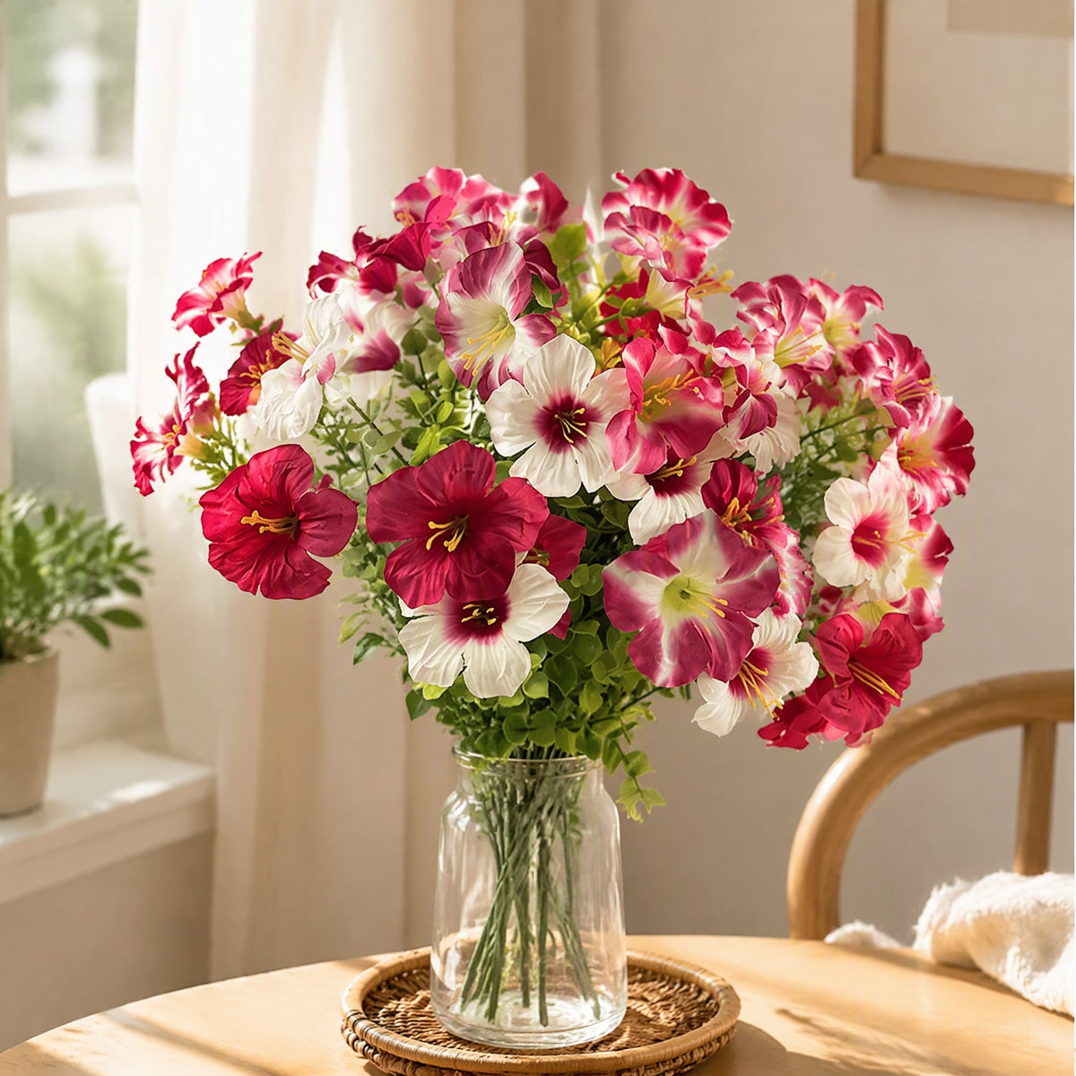 Glorysprig™ Artificial Morning Glory Flower Bouquet in a calm home setting
