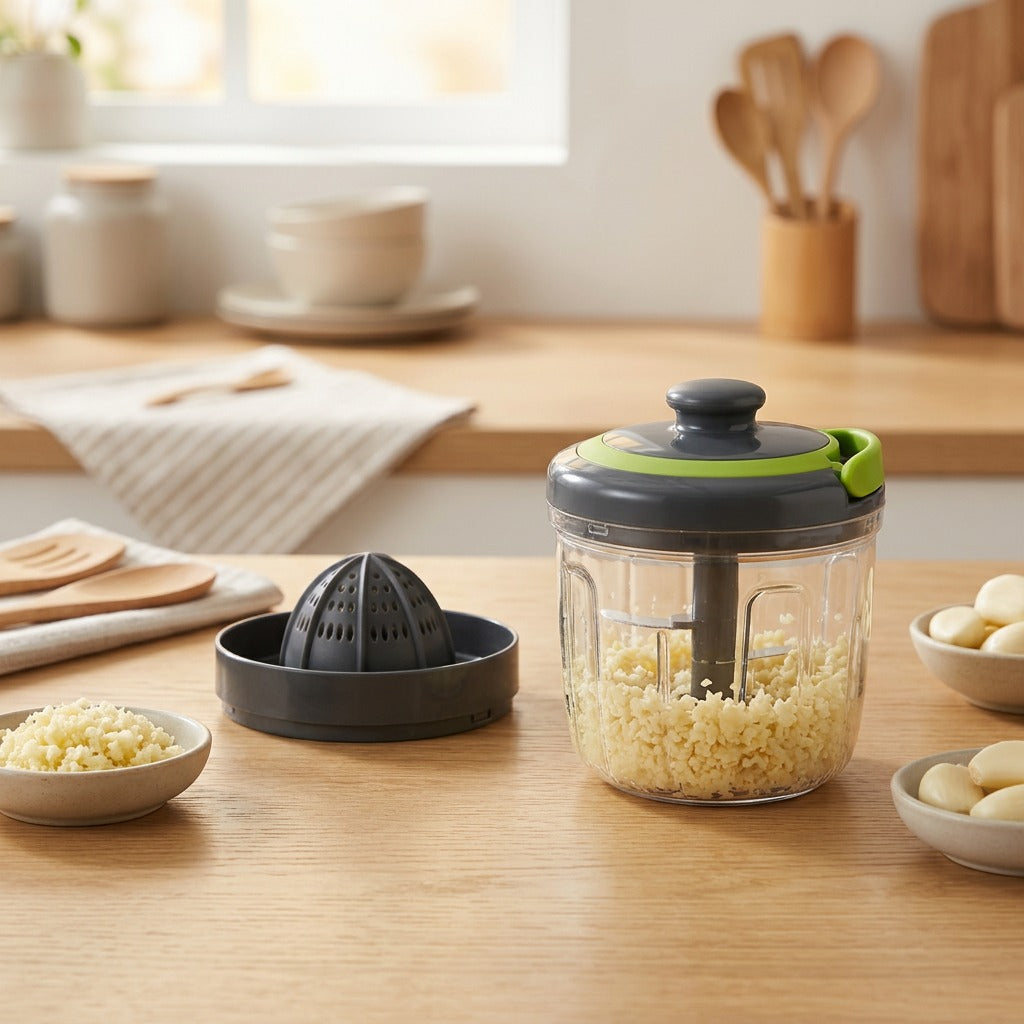 Clovedice™ Manual Garlic Mincer, styled close view