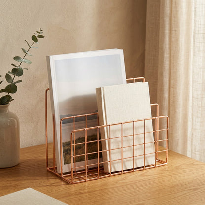 Bookbrace™ Iron Desktop Book Stand Rack, styled close view