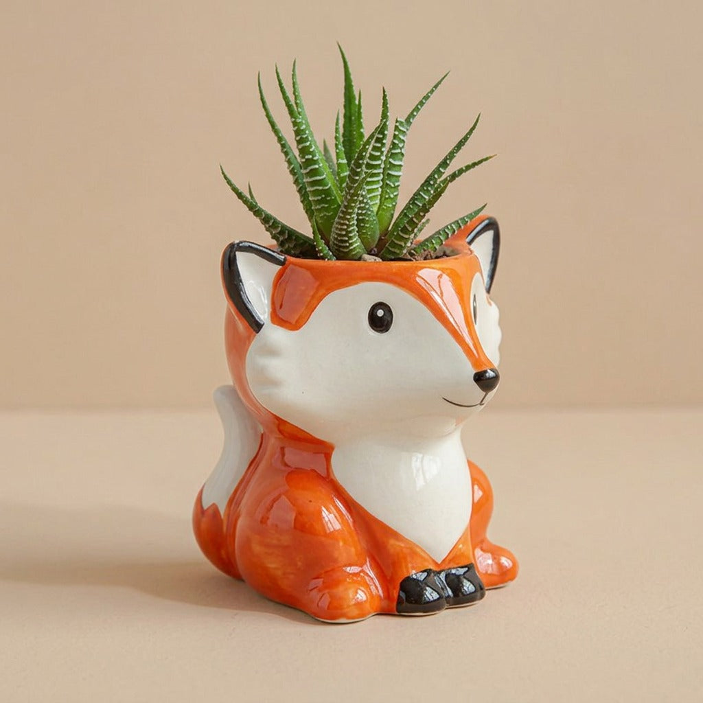 Cheerclay™ Ceramic Cartoon Flower Pot, material and detail close-up