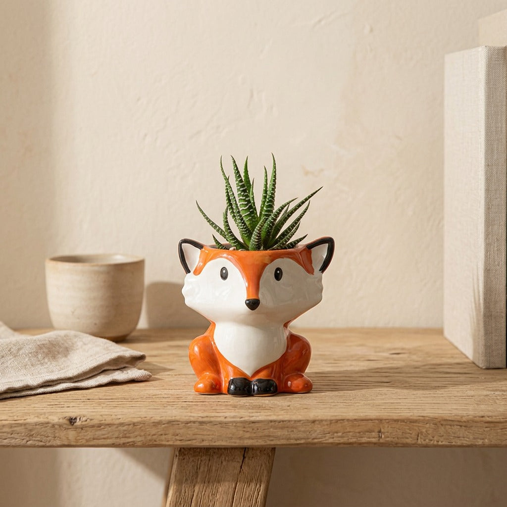 Cheerclay™ Ceramic Cartoon Flower Pot in a calm home setting