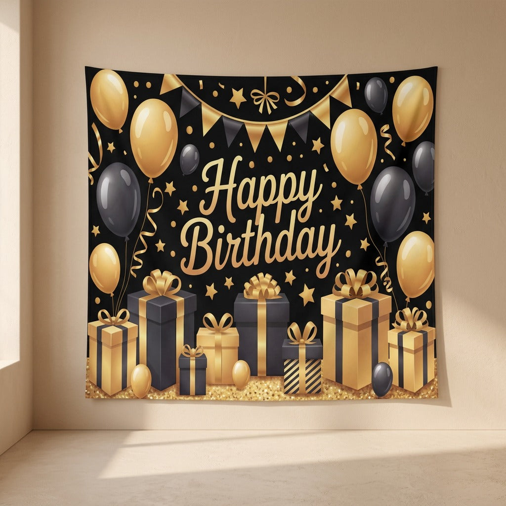 Partyglow™ Happy Birthday Backdrop Cloth