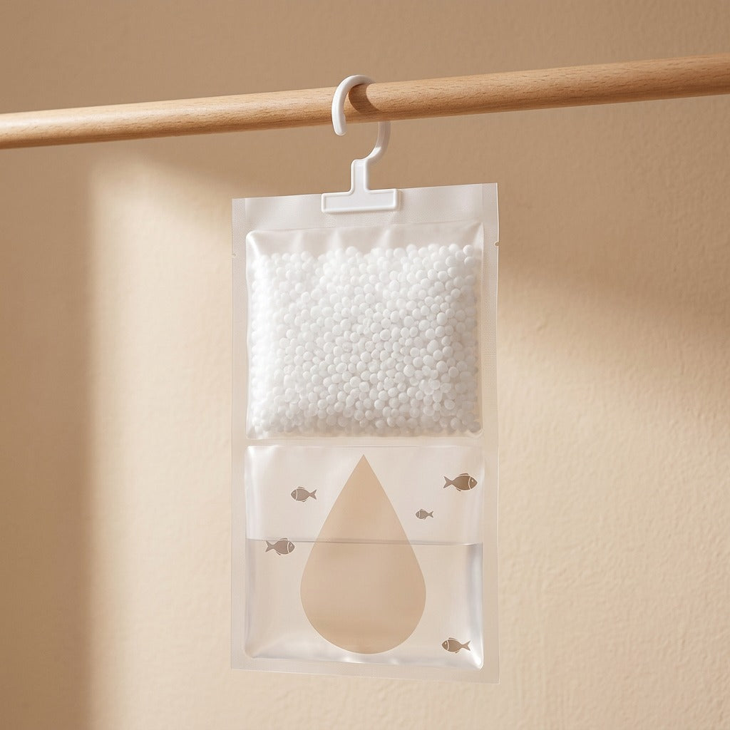 Dewdrawn™ Hanging Moisture-Absorbing Bags, material and detail close-up