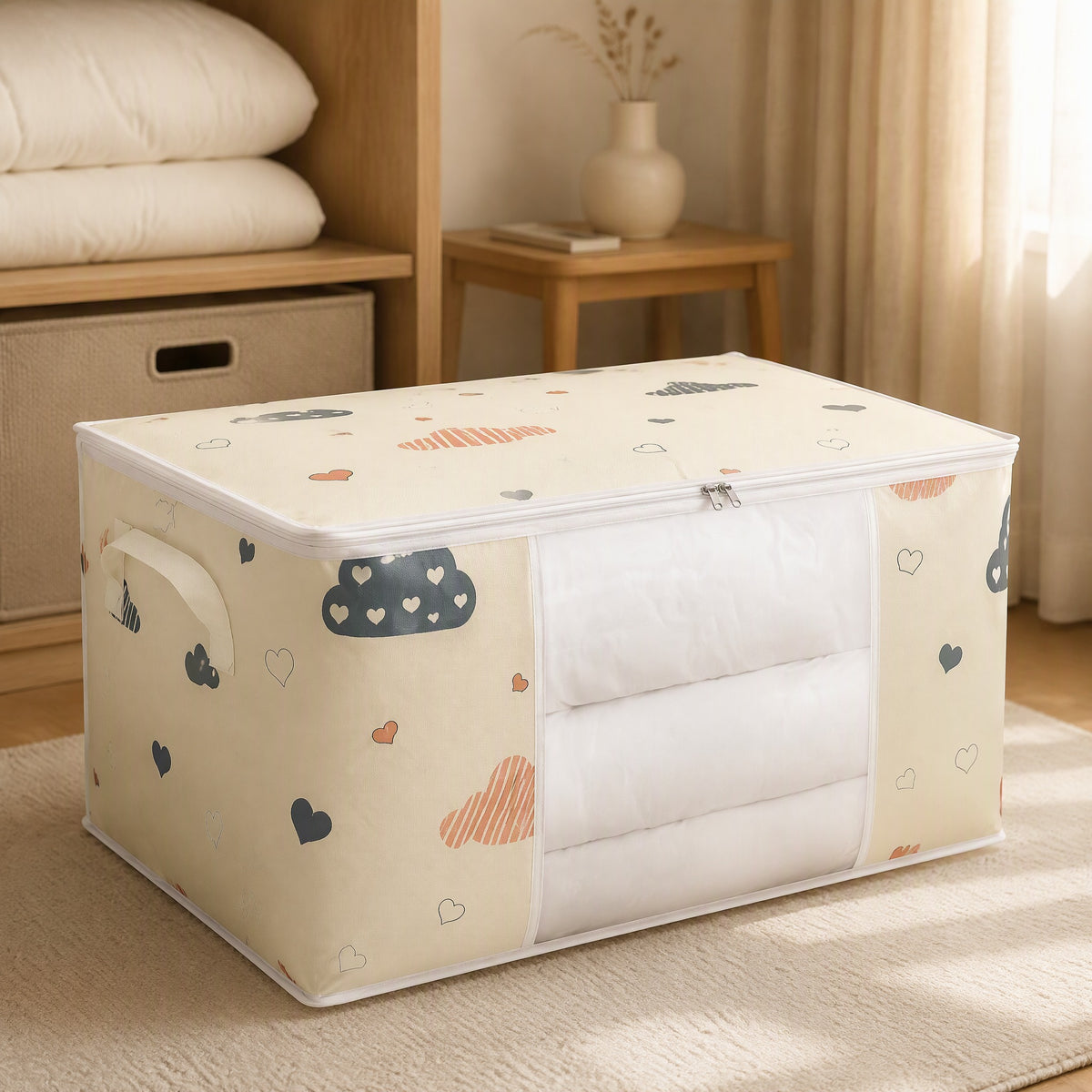 Quiltpack™ Non-Woven Quilt Storage Bag, styled close view