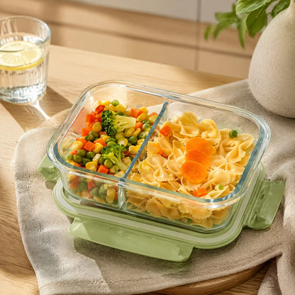 Mealclear™ High Borosilicate Rectangular Glass Lunch Box in a calm home setting