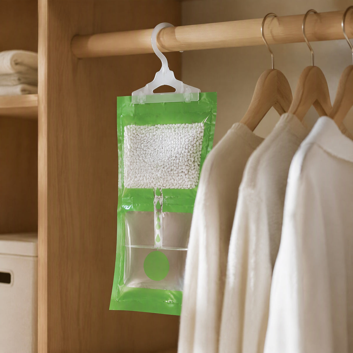 Dewwick™ 80g Hanging Dehumidifier Bag, styled close view