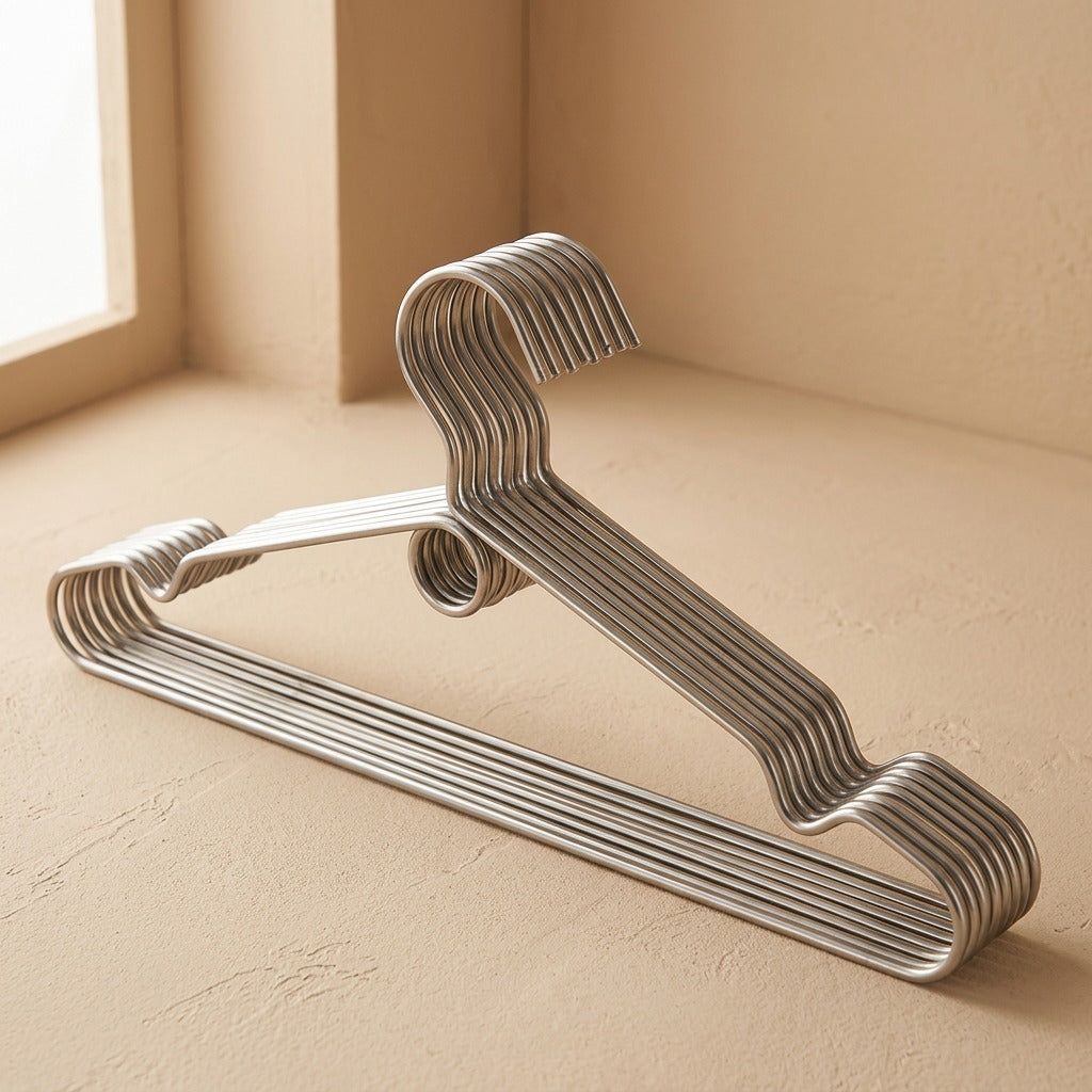 Steelhang™ Stainless Steel Clothes Hanger, material and detail close-up