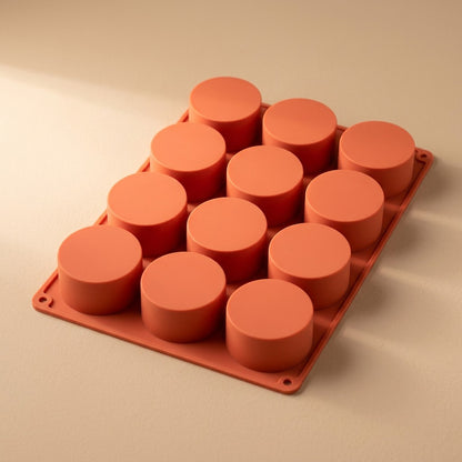 Batchbake™ 12-Count Round Silicone Cake Mold, material and detail close-up