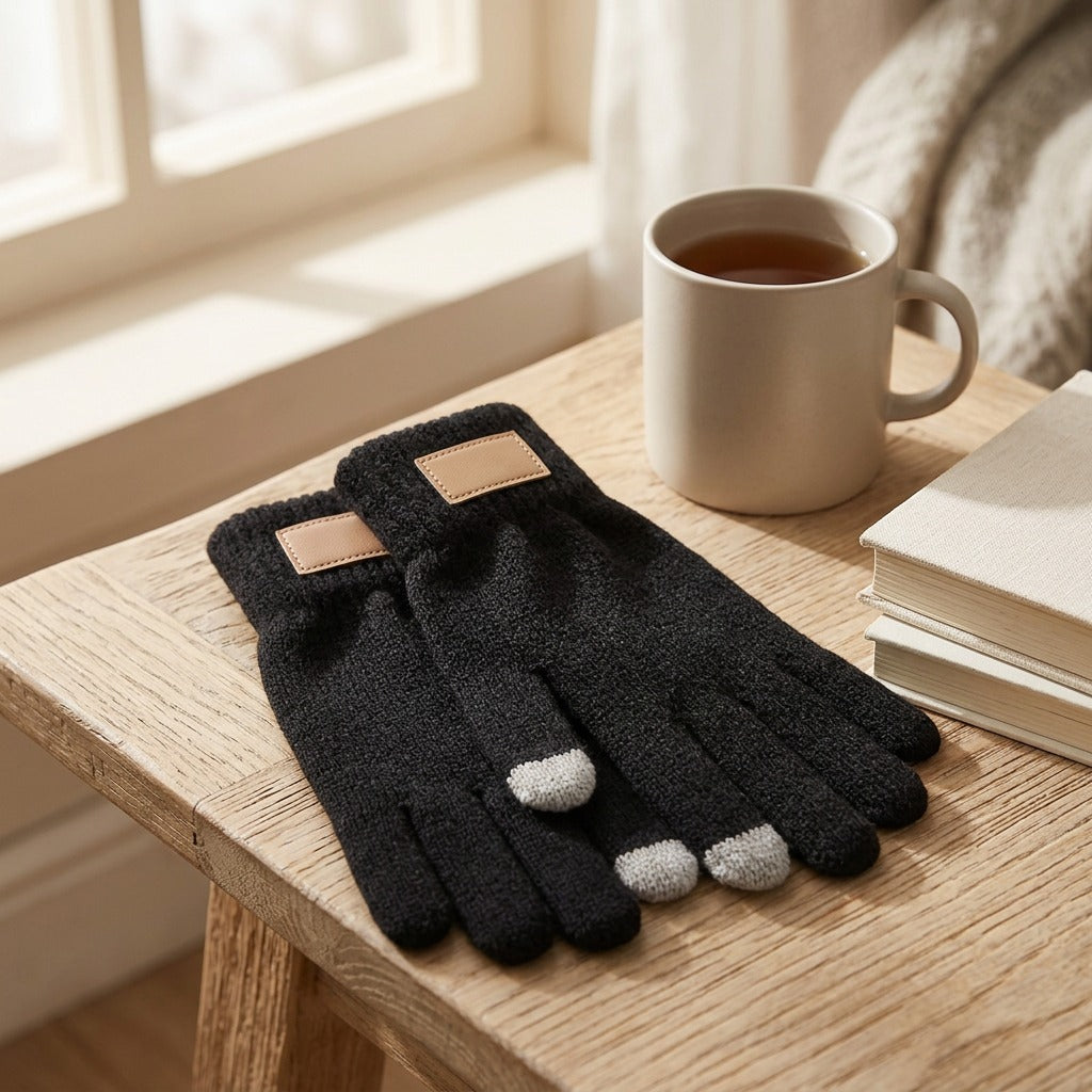 Cottontap™ Touch Screen Cotton Blend Gloves, styled close view