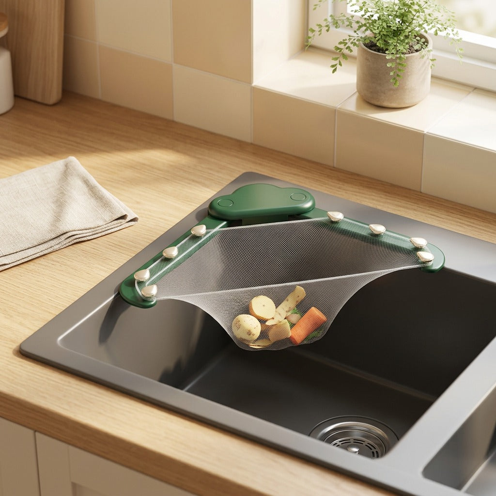 Dripledge™ Plastic Kitchen Sink Drain Rack in a calm home setting