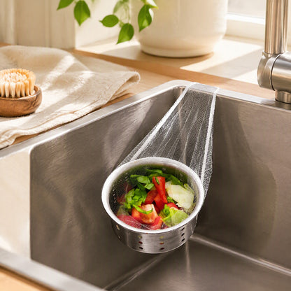 Sinkweave™ Plastic Sink Filter Net in a calm home setting