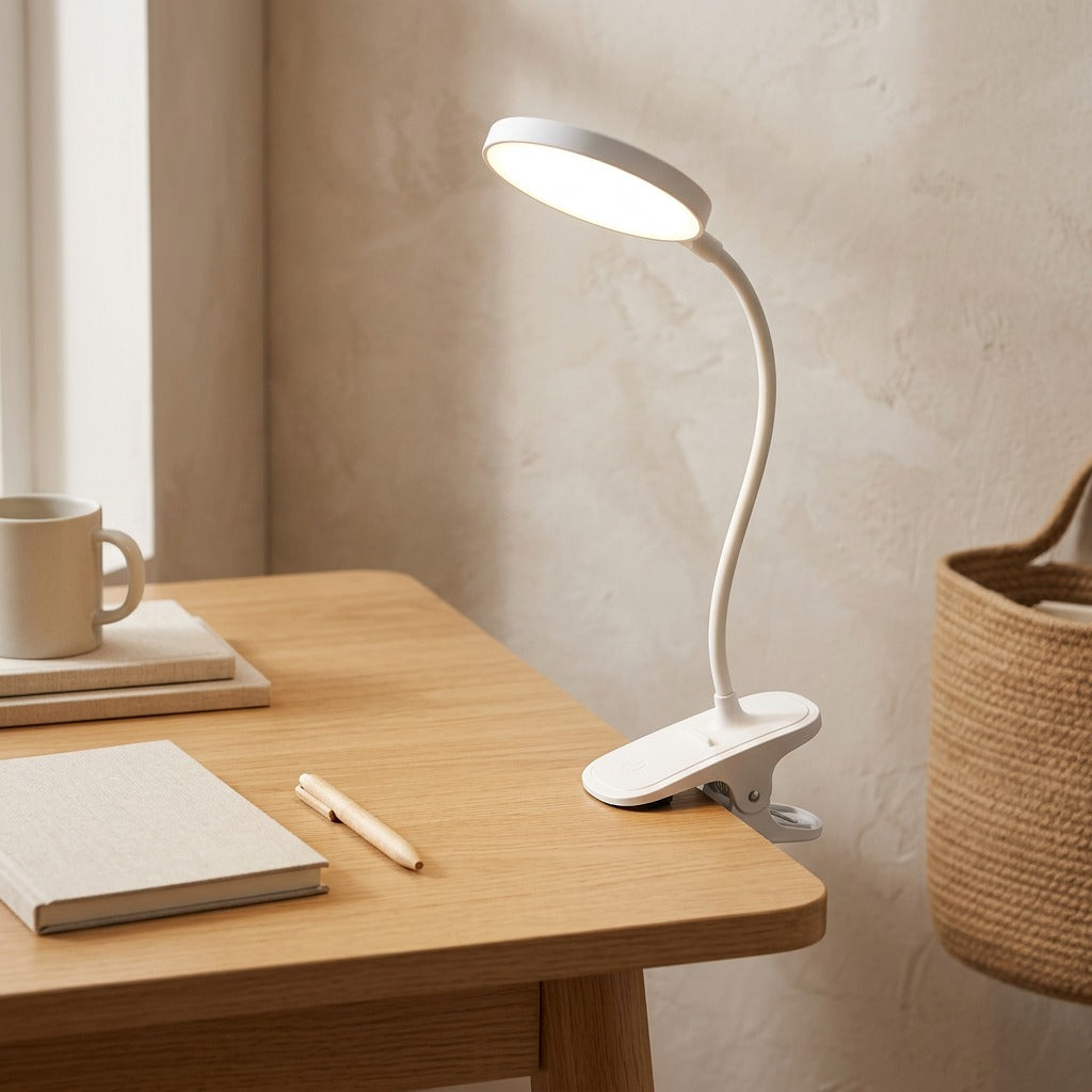 Clipluma™ Clip-On LED Table Lamp, styled close view