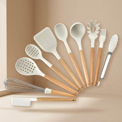Woodstir™ Silicone Kitchen Utensil Set With Wooden Handle