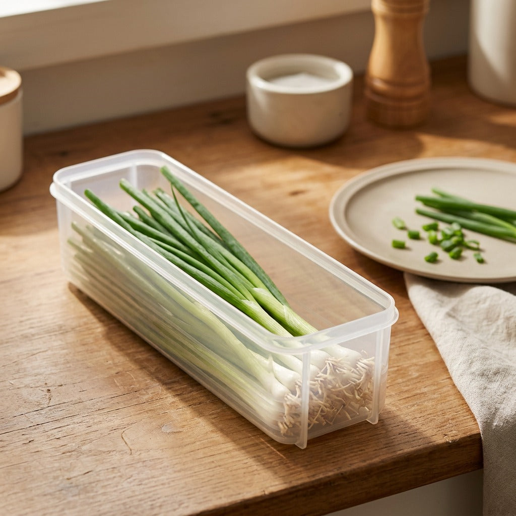 Herbcrisp™ Coriander & Green Onion Storage Box, styled close view