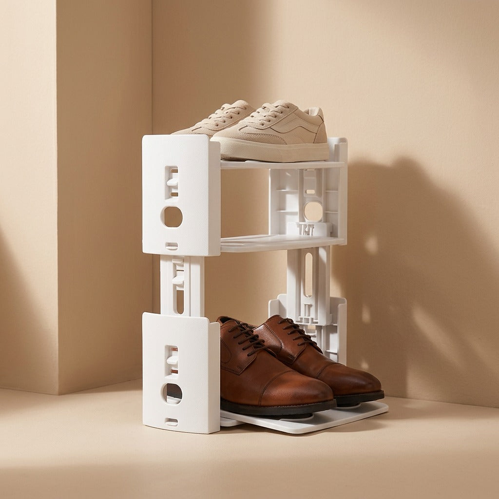 Duostep™ Two-Tier Plastic Shoe Rack