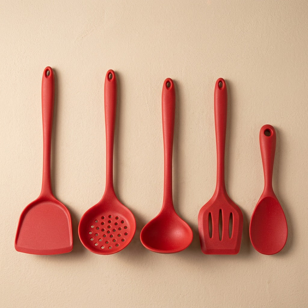 Scoopsoft™ Silicone Spatula And Spoon Set, material and detail close-up