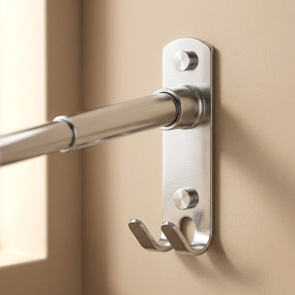 Hangrail™ Stainless Steel Wall-Mounted Clothes Hanger Rack, material and detail close-up