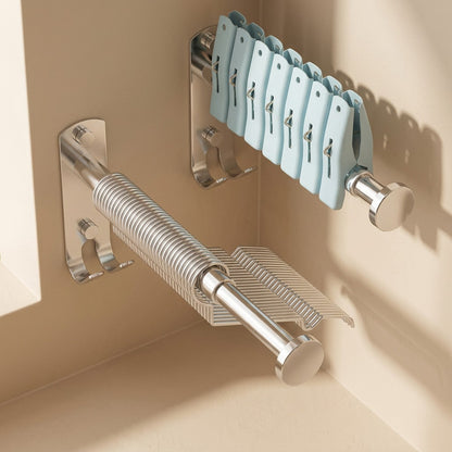 Hangrail™ Stainless Steel Wall-Mounted Clothes Hanger Rack