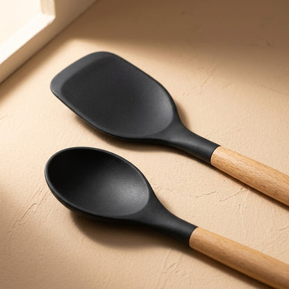 Scoopstir™ Silicone Spatula and Spoon Set, material and detail close-up