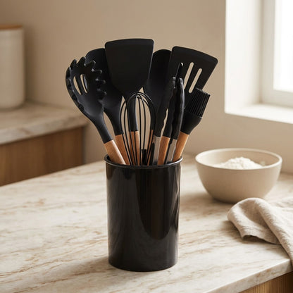 Scoopstir™ Silicone Spatula and Spoon Set, styled close view