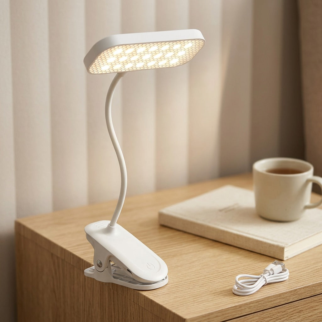 Shadegleam™ Touch LED Table Lamp With Plastic Shade, styled close view