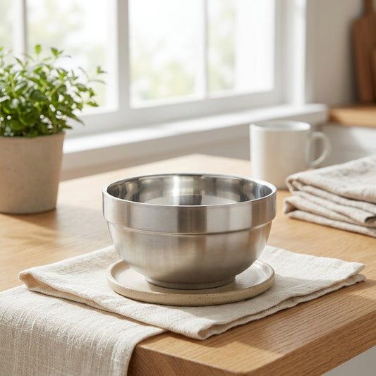 Graingleam™ 304 Stainless Steel Rice Bowl in a calm home setting