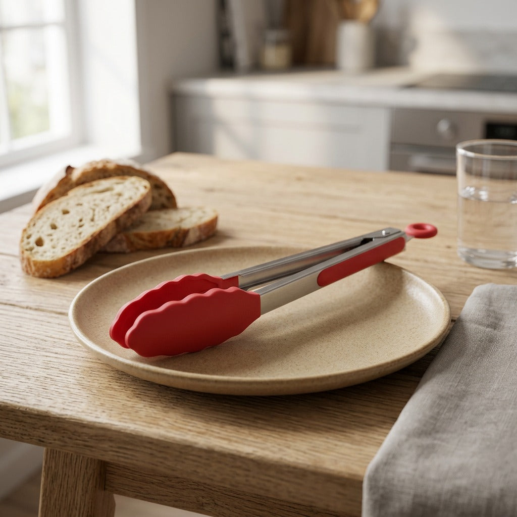 Heatgrip™ High-Temperature Silicone Food Tongs, styled close view