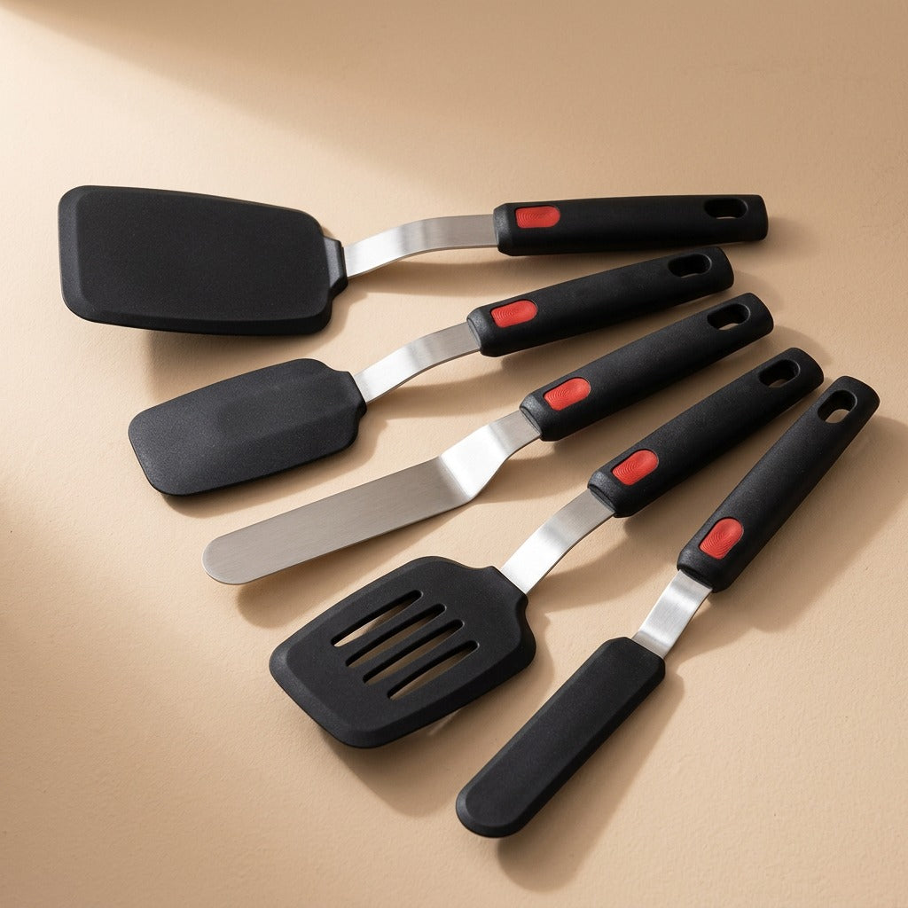 Stirnest™ Silicone Cooking Spatula Set, material and detail close-up