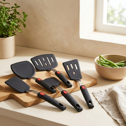 Stirnest™ Silicone Cooking Spatula Set in a calm home setting