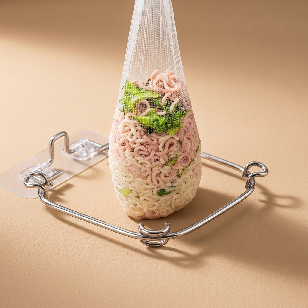 Catchrack™ Stainless Steel Sink Filter Rack, material and detail close-up