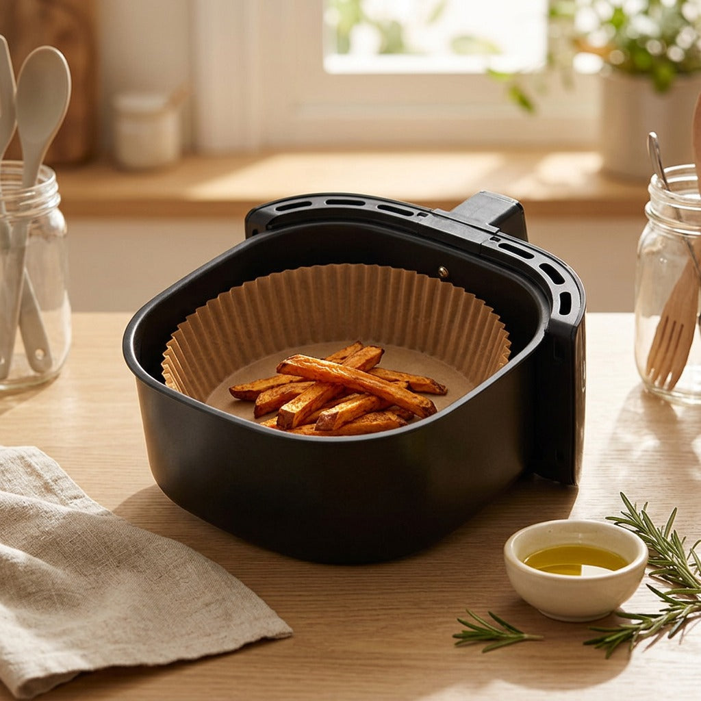 Silicrisp™ Silicone Air Fryer Paper, styled close view