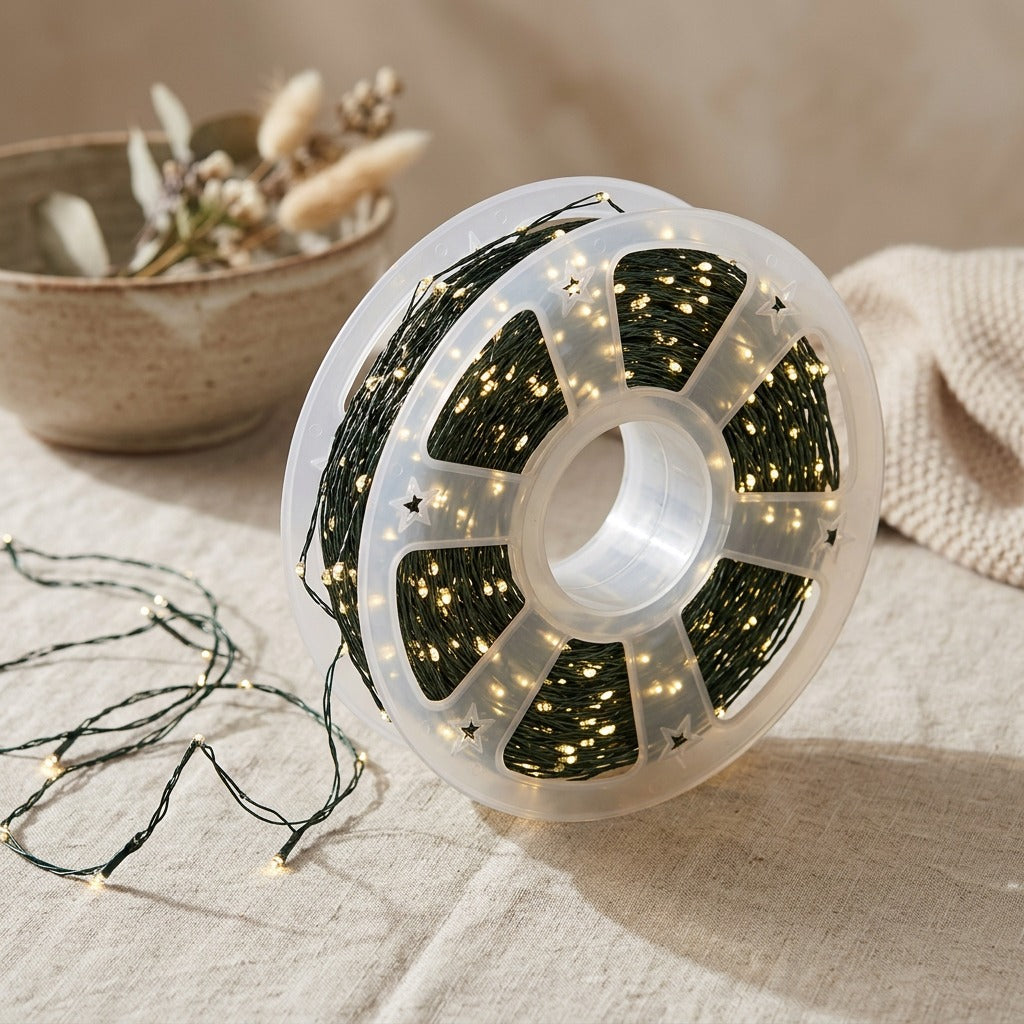 Twinklecord™ Copper Wire Christmas String Lights, styled close view