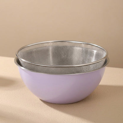 Rinsestack™ Stainless Steel Drain Basket Set, material and detail close-up