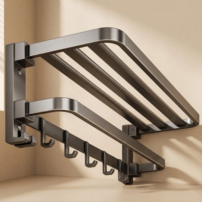 Towelfold™ Gun Gray Folding Towel Rack
