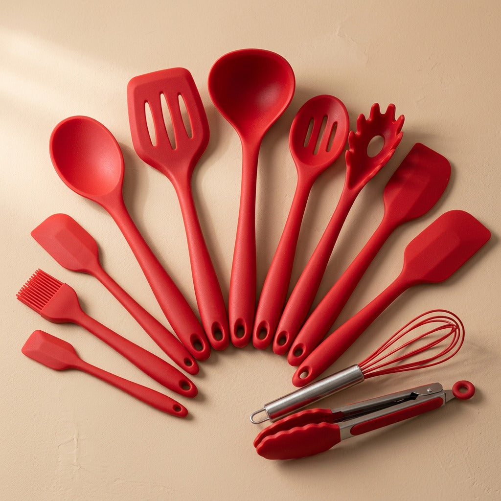 Spoonflex™ Silicone Spatula And Spoon Set, material and detail close-up
