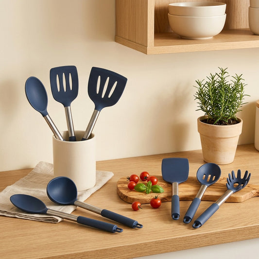 Cookturn™ Silicone Spatula Kitchenware Set in a calm home setting