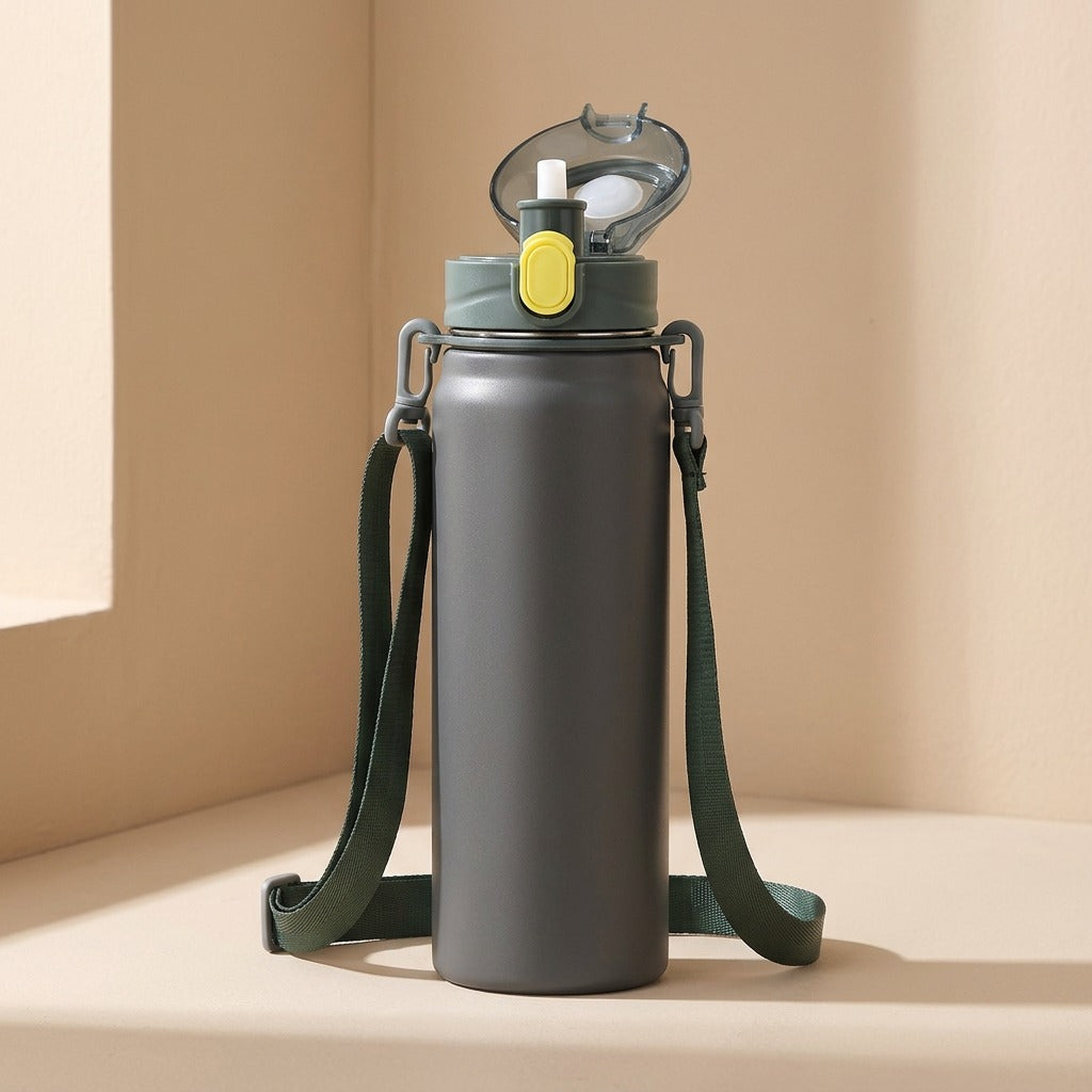 Thermflow™ Stainless Steel Thermos Cup With Straw