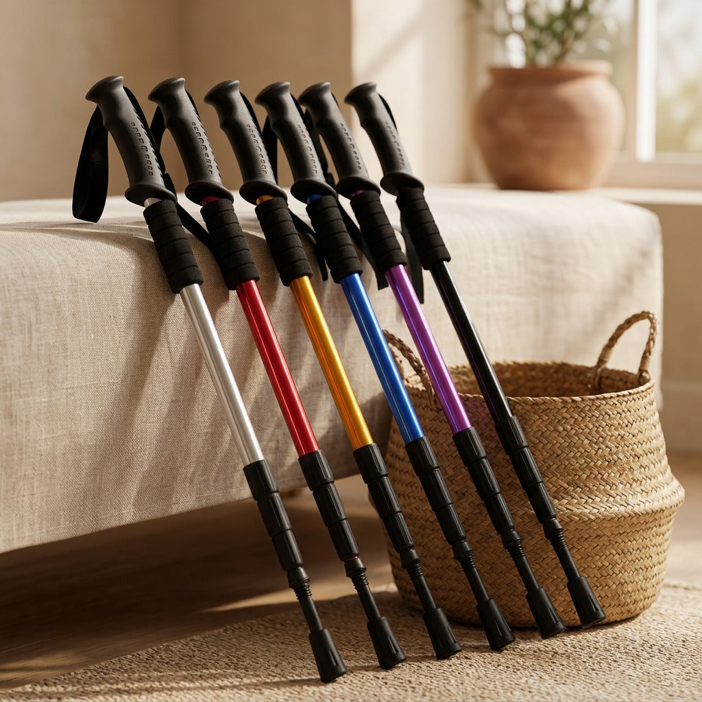Shockstep™ Aluminum Alloy Shock Absorbing Trekking Pole, styled close view